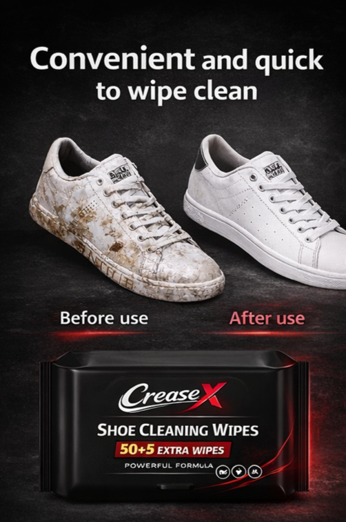 CreaseX Shoe Cleaning Wipes (50+5 Extra)